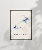 Çerçevesiz Poster Hokusai Fuji Dağı Önünde Teknede Bir Kişi thumbnail 3