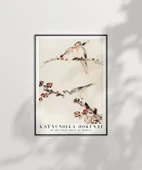 Çerçevesiz Poster Hokusai Dallara Tünemiş Üç Kuş thumbnail 3