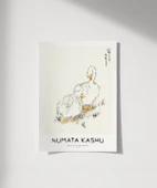 Çerçevesiz Poster Numata Kashu Ördekler ve Çimen thumbnail 1