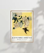 Çerçevesiz Poster Hokusai Ortanca ve Kırlangıç thumbnail 2