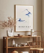 Çerçevesiz Poster Hokusai Fuji Dağı Önünde Teknede Bir Kişi thumbnail 4