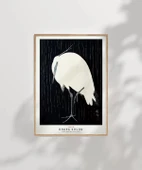 Çerçevesiz Poster Ohara Koson Yağmurda Ak Balıkçıl thumbnail 7