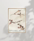 Çerçevesiz Poster Hokusai Dallara Tünemiş Üç Kuş thumbnail 2