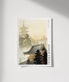 Çerçevesiz Poster Ohara Koson Pagoda ve Gökkuşağı thumbnail 1