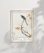 Çerçevesiz Poster Numata Kashu Japon Uzun Kuyruklu Baştankara ve Akçaağaç thumbnail 7