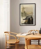 Çerçevesiz Poster Ohara Koson Pagoda ve Gökkuşağı thumbnail 4