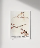 Çerçevesiz Poster Hokusai Dallara Tünemiş Üç Kuş thumbnail 1
