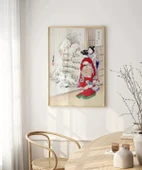 Çerçevesiz Poster Kimono ve Kar thumbnail 4