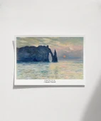 Çerçevesiz Poster Claude Monet Uçurum, Erretat, Gün Batımı thumbnail 1