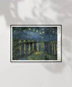 Çerçevesiz Poster Vincent Van Gogh Rhone'da Yıldızlı Geceler thumbnail 2