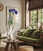 Çerçevesiz Poster Ohara Koson Mavi Irisler thumbnail 4