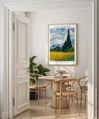 Vincent Van Gog Eygalières Yakınlarında, Haut Galline'de Servi Ağaçlı Buğday Çerçevesiz Poster Tarlası thumbnail 4