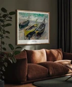 Çerçevesiz Poster Claude Monet Üç Balıkçı Teknesi thumbnail 3