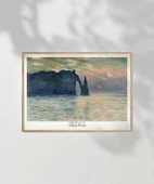 Çerçevesiz Poster Claude Monet Uçurum, Erretat, Gün Batımı thumbnail 7