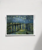 Çerçevesiz Poster Vincent Van Gogh Rhone'da Yıldızlı Geceler thumbnail 1