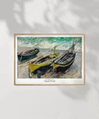 Çerçevesiz Poster Claude Monet Üç Balıkçı Teknesi thumbnail 7