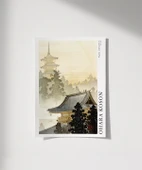 Çerçevesiz Poster Ohara Koson Pagoda ve Gökkuşağı thumbnail 1