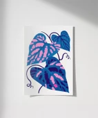 Çerçevesiz Poster Mavi ve Pembe Yaprak Dansı thumbnail 1