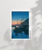 Çerçevesiz Poster Hasui Kawase Beppu'da Şafak 2 thumbnail 7