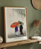Çerçevesiz Poster Ohara Koson Yağmurda İki Kadın thumbnail 4