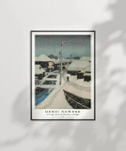 Çerçevesiz Poster Hasui Kawase Terashima Köyü'nde Akşam Karı thumbnail 6