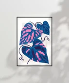 Çerçevesiz Poster Mavi ve Pembe Yaprak Dansı thumbnail 7