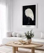 Çerçevesiz Poster Ohara Koson Yağmurda Ak Balıkçıl thumbnail 5