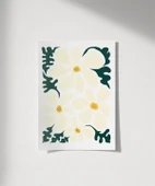 Çerçevesiz Poster Pastel Beyaz Çiçekler thumbnail 1