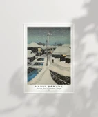 Çerçevesiz Poster Hasui Kawase Terashima Köyü'nde Akşam Karı thumbnail 7