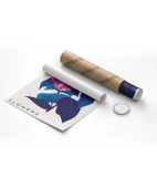 Çerçevesiz Poster Mavi Yaprak Pembe Çiçek thumbnail 2