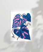 Çerçevesiz Poster Mavi ve Pembe Yaprak Dansı thumbnail 3