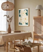 Çerçevesiz Poster Pastel Beyaz Çiçekler thumbnail 5