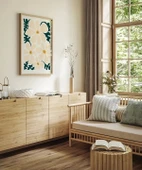 Çerçevesiz Poster Pastel Beyaz Çiçekler thumbnail 6