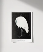 Çerçevesiz Poster Ohara Koson Yağmurda Ak Balıkçıl thumbnail 1