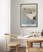 Çerçevesiz Poster Ohara Koson İki Turna thumbnail 3