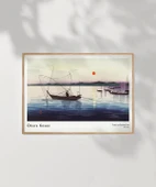 Çerçevesiz Poster Ohara Koson Tekneler ve Batan Güneş thumbnail 6