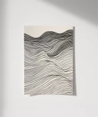 Çerçevesiz Poster Dalgalı Çizgiler Soyut Sanat thumbnail 1