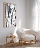 Çerçevesiz Poster Soyut Siyah-Beyaz Çizgisel thumbnail 4