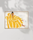 Çerçevesiz Poster Sarı Battaniyede Dinleniş thumbnail 7