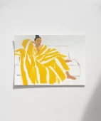 Çerçevesiz Poster Sarı Battaniyede Dinleniş thumbnail 1