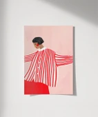 Çerçevesiz Poster Kırmızı ve Beyazın Zarafeti thumbnail 1