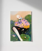 Çerçevesiz Poster Çiçekler ve Kuşlarla Bütünlük thumbnail 1