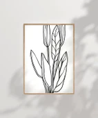 Çerçevesiz Poster Soyut Bitki Formları Grafik Sanat thumbnail 6