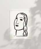 Çerçevesiz Poster El Çizimi Yüz Figürü Grafik thumbnail 2