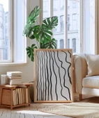 Çerçevesiz Poster Soyut Siyah-Beyaz Çizgisel thumbnail 5