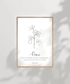 Çerçevesiz Poster El Çizimi Bitki Motifli Dekoratif - 7