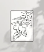 Çerçevesiz Poster El Çizimi Çiçek ve Yaprak Motifli Minimalist thumbnail 7