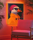 Çerçevesiz Poster Neon Moda Ördek Stili thumbnail 5