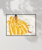 Çerçevesiz Poster Sarı Battaniyede Dinleniş thumbnail 6