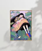 Çerçevesiz Poster Bitkiler ve Kuşlarla Süslenmiş thumbnail 2